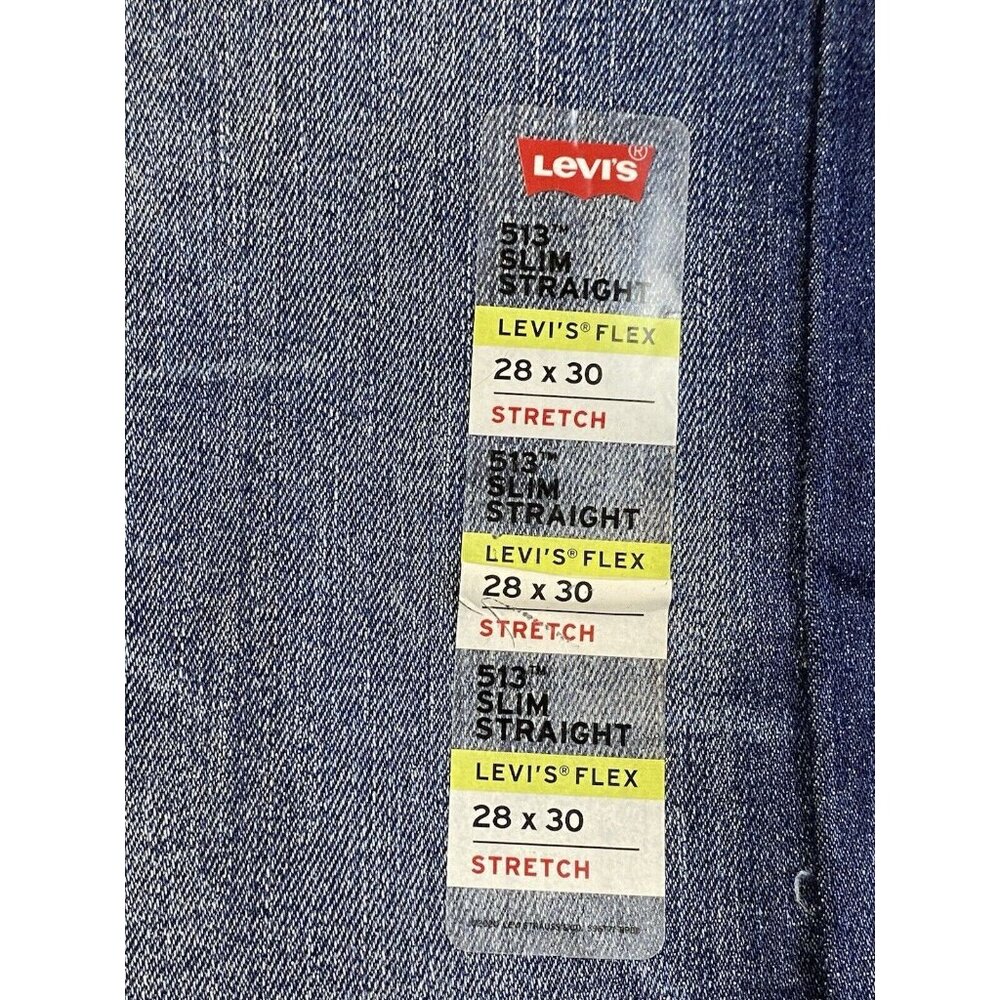 Levi's 513 28 X 30 Slim Straight Men's Jeans Dark Acid Distressed Flex Stretch - Picture 5 of 11